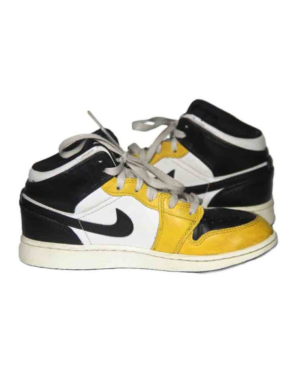 Nike Air Jordan Leather Sneakers Gold Black White DQ8423-701 Boys Kids Size 3.5Y